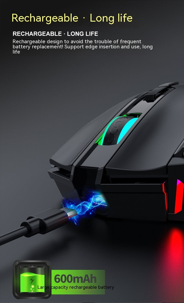 E-Sports Ready Wireless Mouse with Vibrant RGB Glow