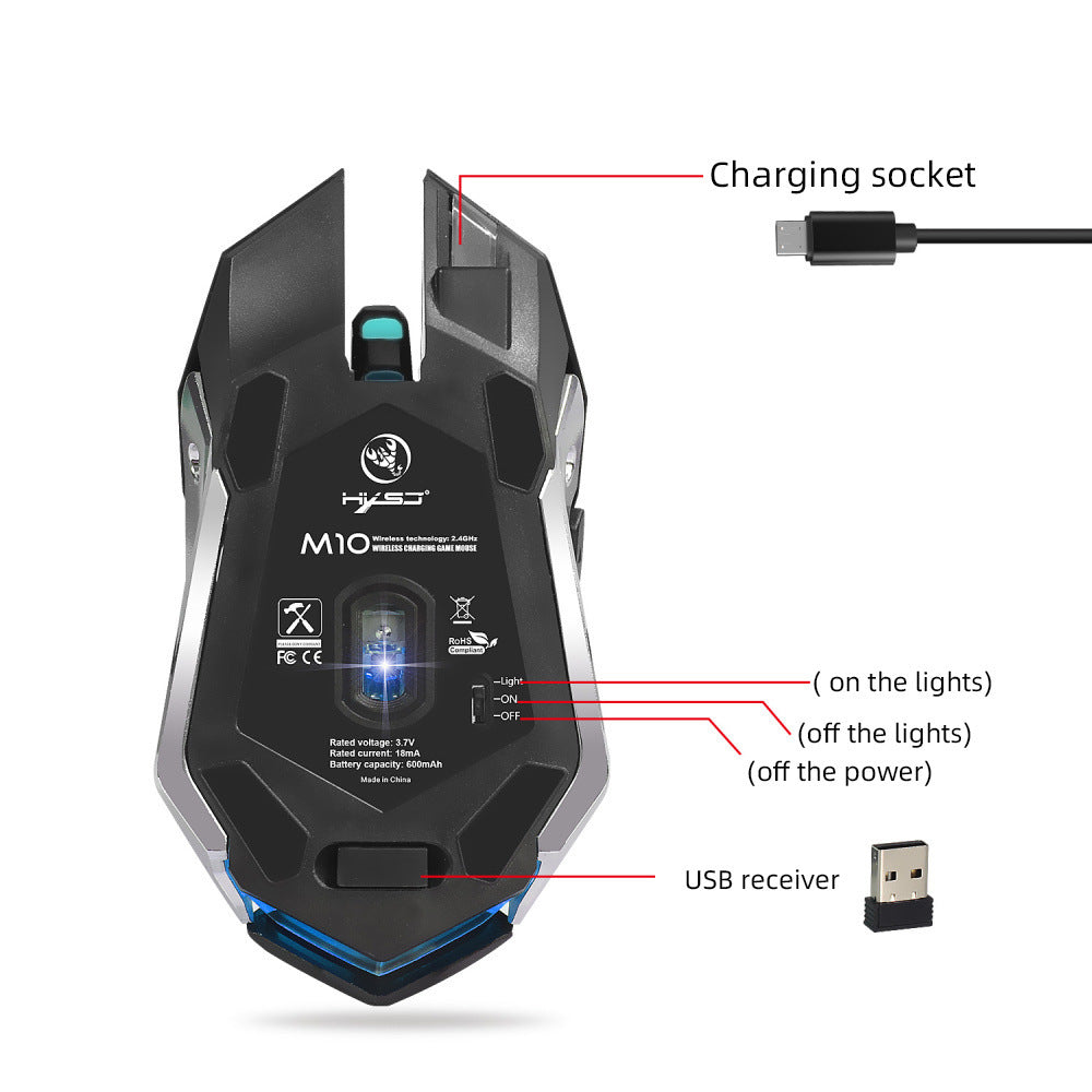 Level Up Play with the HXSJ Glowing Wireless Mouse