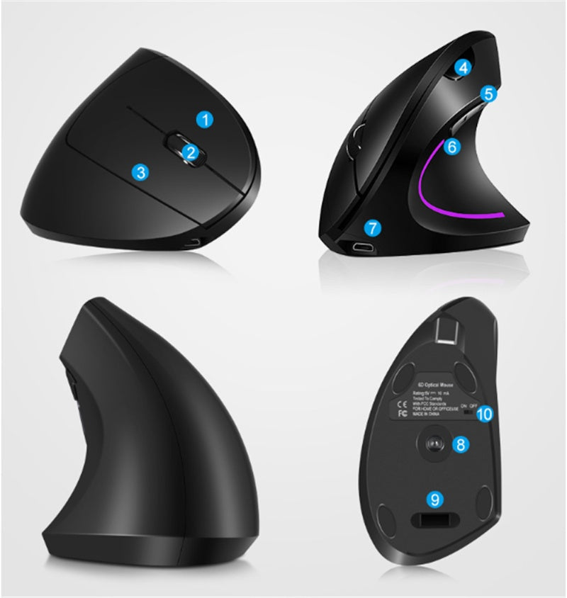 Ergonomic Vertical Wireless Mouse – Comfort for Gaming and Work