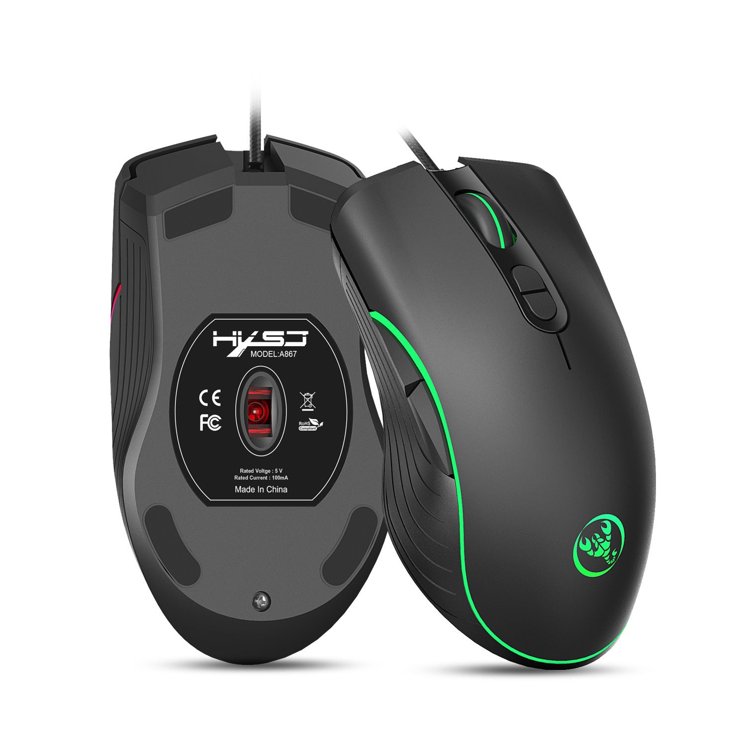 UGlowing Wired Gaming Mouse – Light Up Your Gameplay