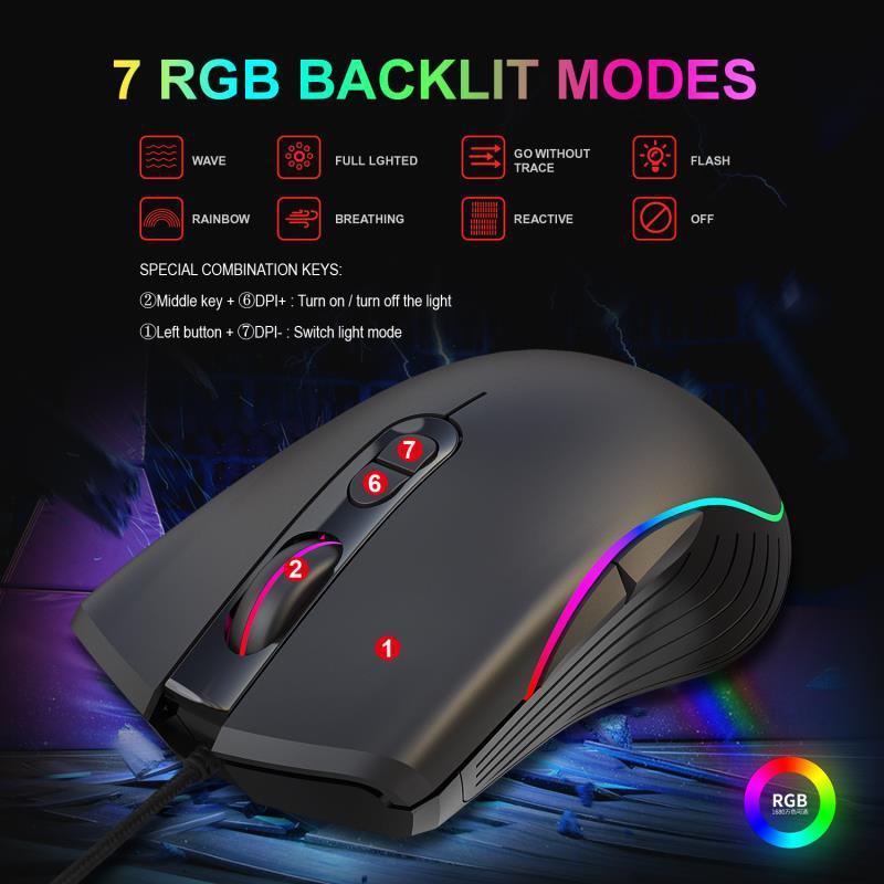 UGlowing Wired Gaming Mouse – Light Up Your Gameplay