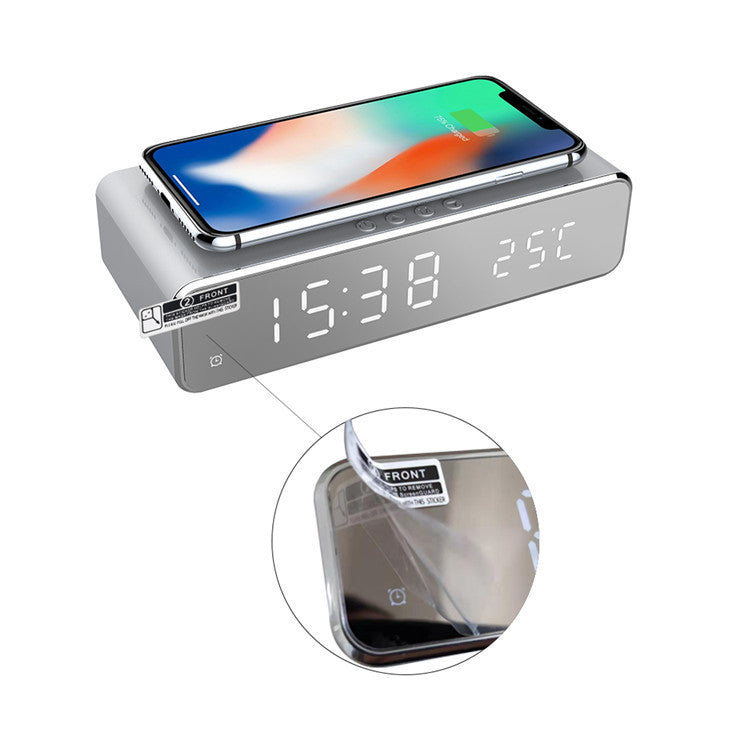 Smart Wireless Charger Alarm Clock with Time & Temperature Display