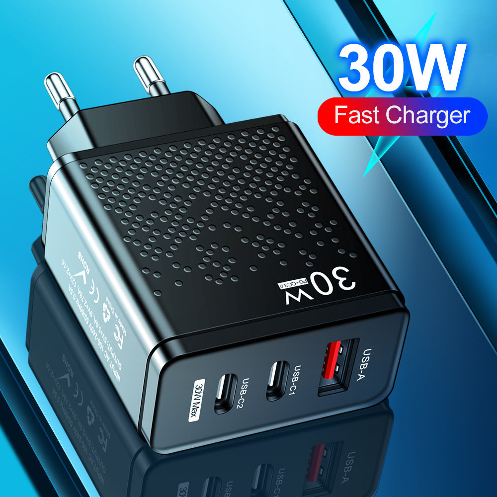 Luminous LED Fast Charger with Dual USB Type-C Ports