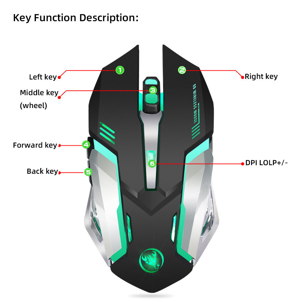 Level Up Play with the HXSJ Glowing Wireless Mouse