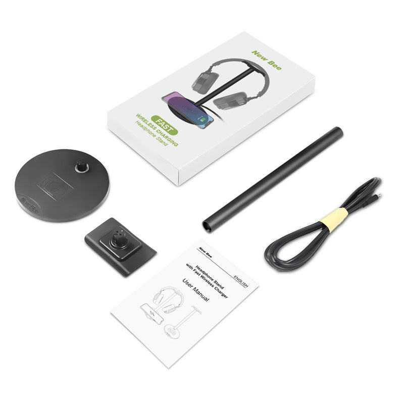 Wireless Headset Stand with Built-In Phone Charging Base