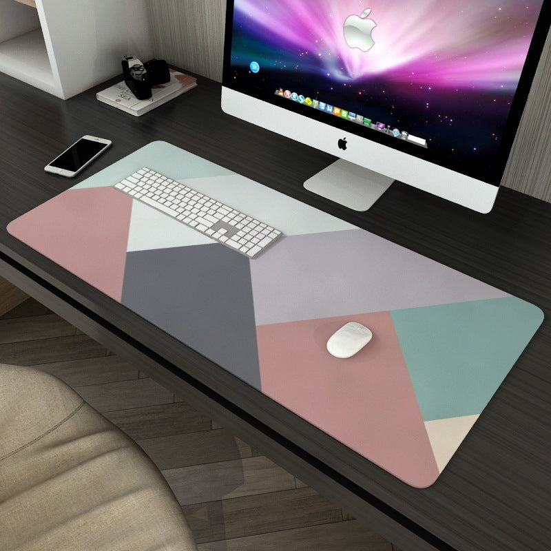 Stylish Comfort – Thick Geometric Desk Pad for Work & Play