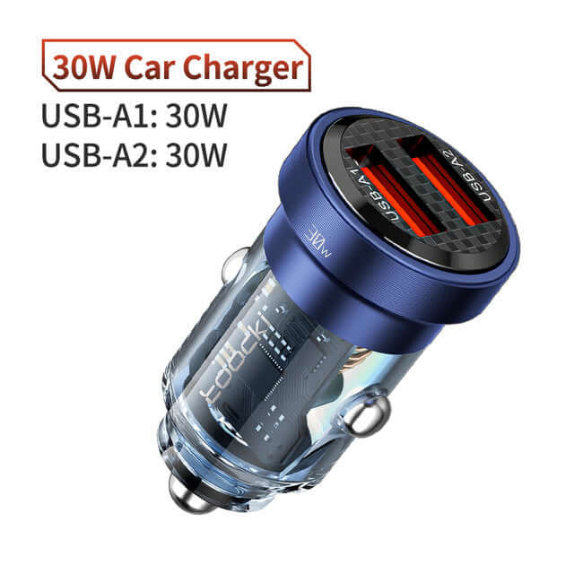Sleek Transparent Car Charger for a Stylish Drive