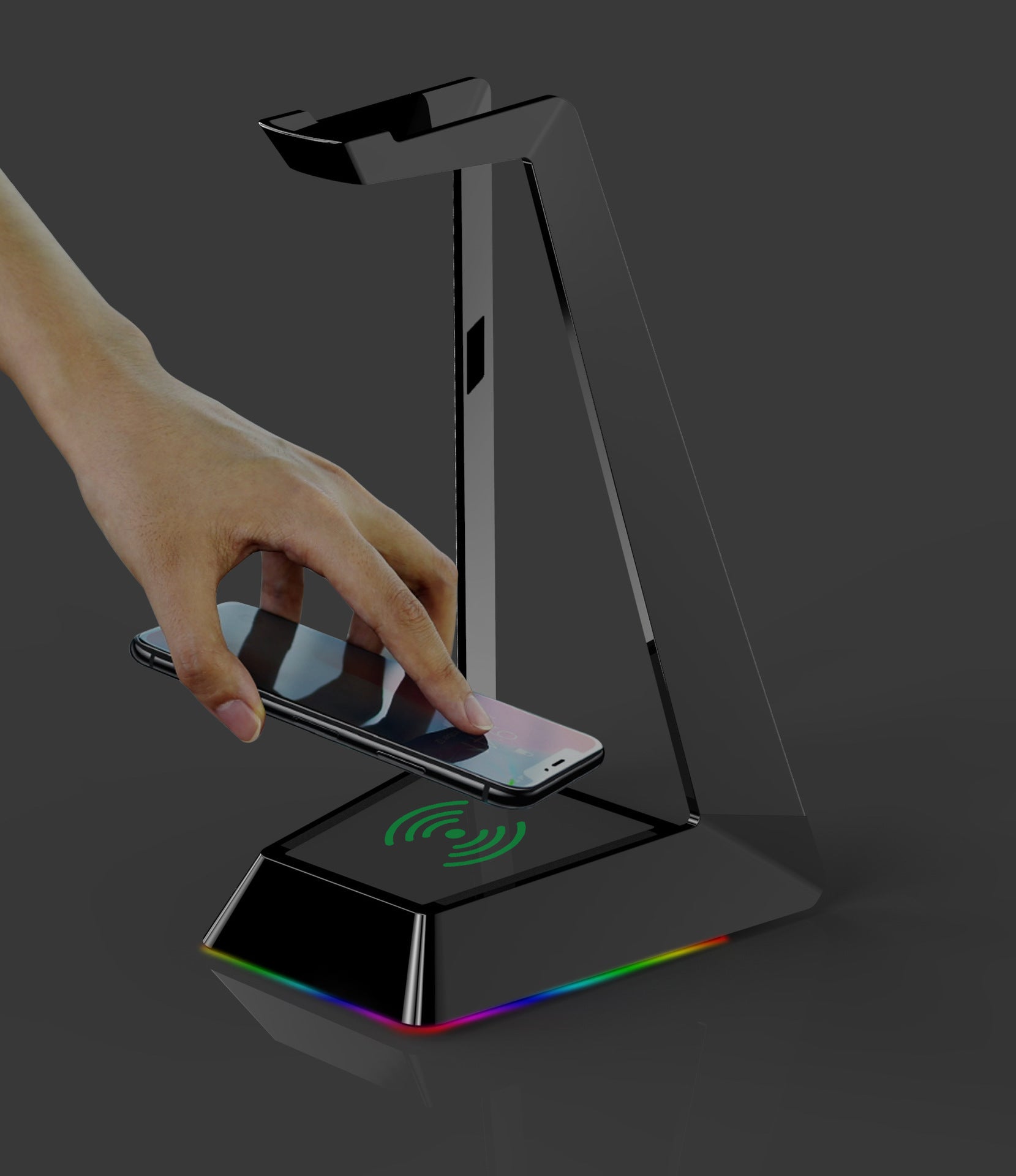 Light-Up Wireless Headphone Stand — Charge and Display in Style