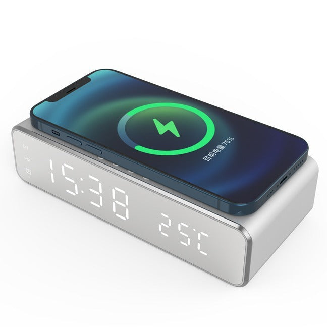 Smart Wireless Charger Alarm Clock with Time & Temperature Display