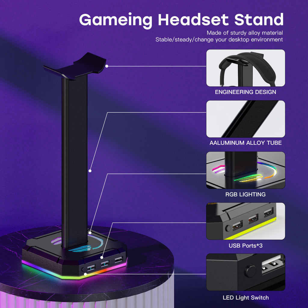 RGB Headphone Stand – Save Space and Brighten Your Desk!