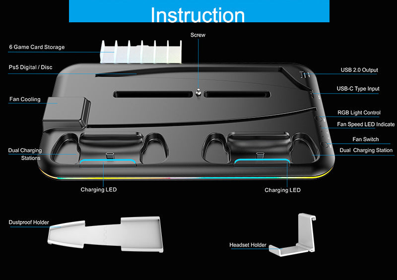 Stay Cool During Every Battle – PS5 Cooling Base Stand