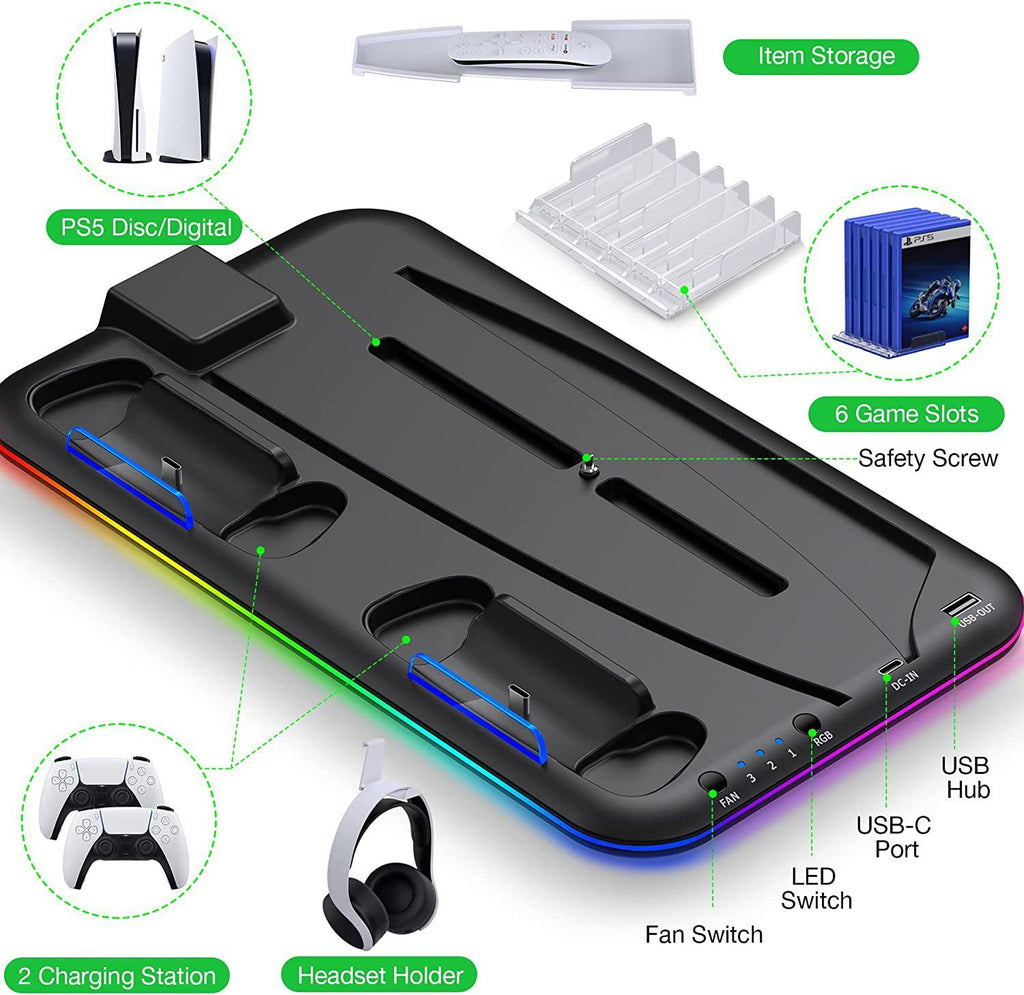Stay Cool During Every Battle – PS5 Cooling Base Stand