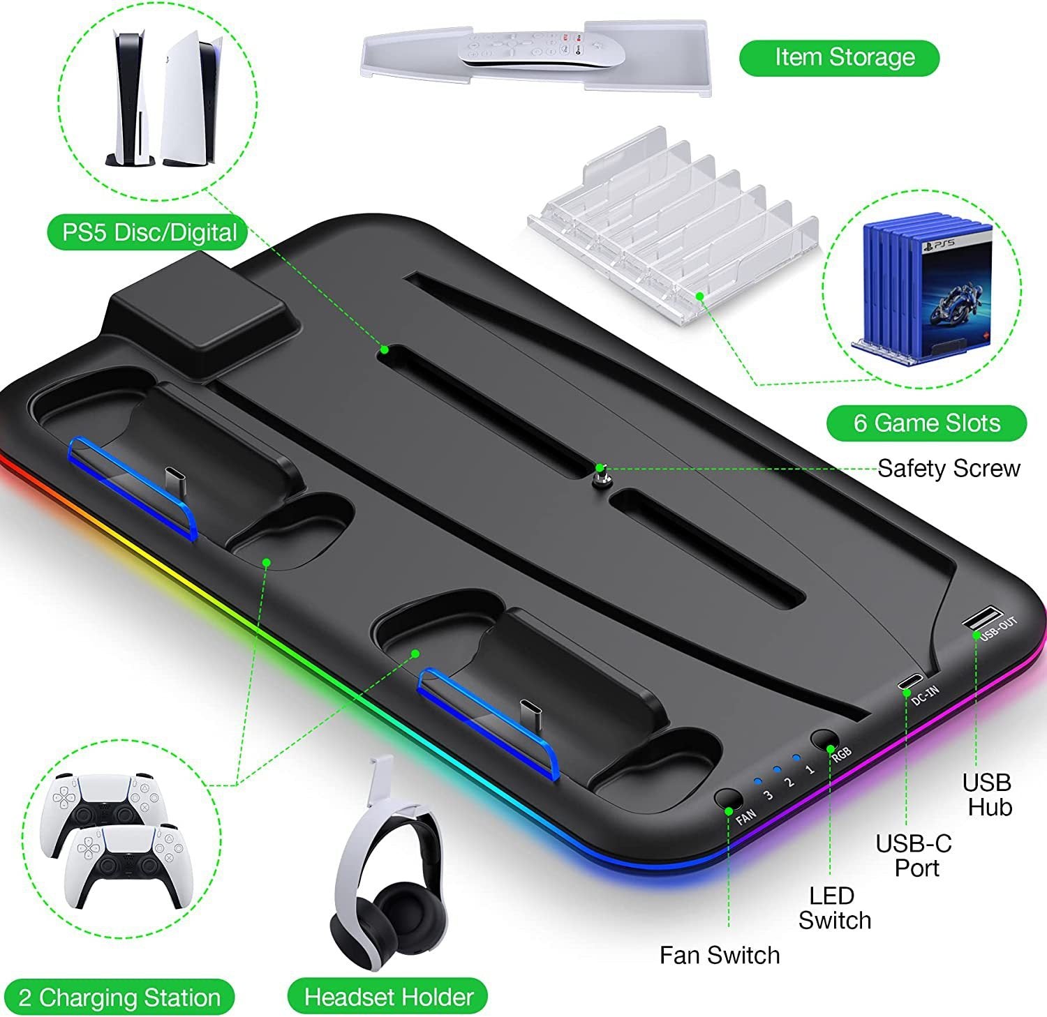 Stay Cool During Every Battle – PS5 Cooling Base Stand