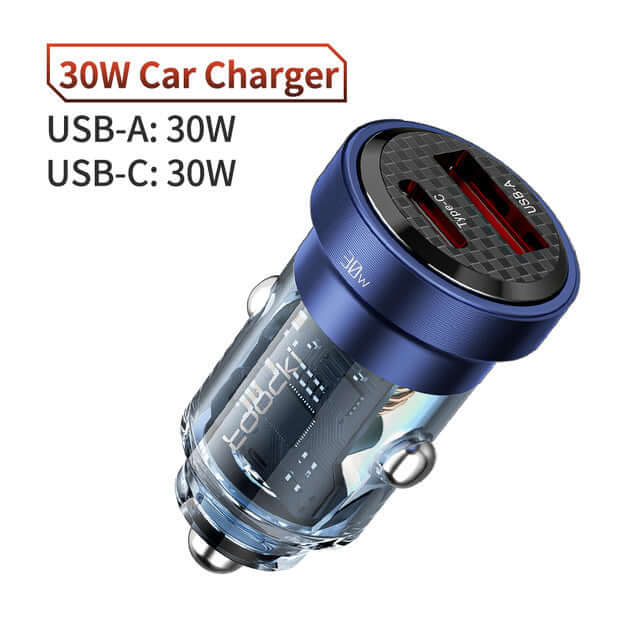 Sleek Transparent Car Charger for a Stylish Drive