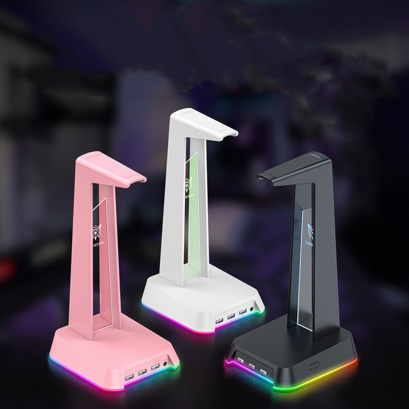 RGB Headphone Stand with USB Hub – Light Up Your Setup