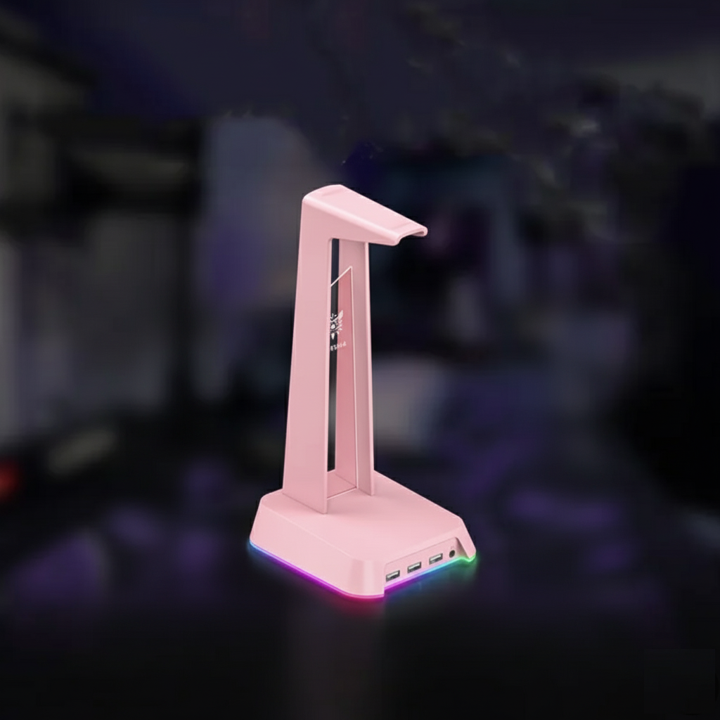 RGB Headphone Stand with USB Hub – Light Up Your Setup