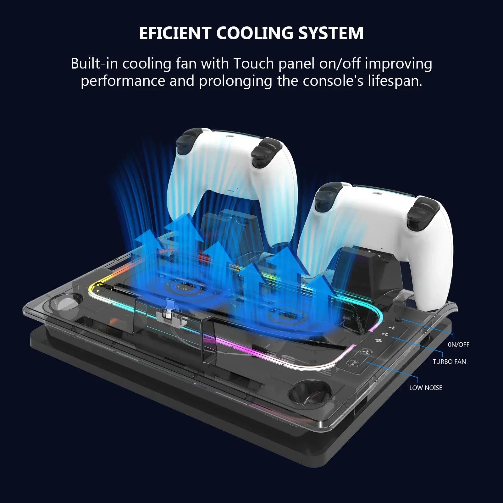 GAMINJA P53 RGB Base – Cool, Charge, and Organize PS5 Setup!