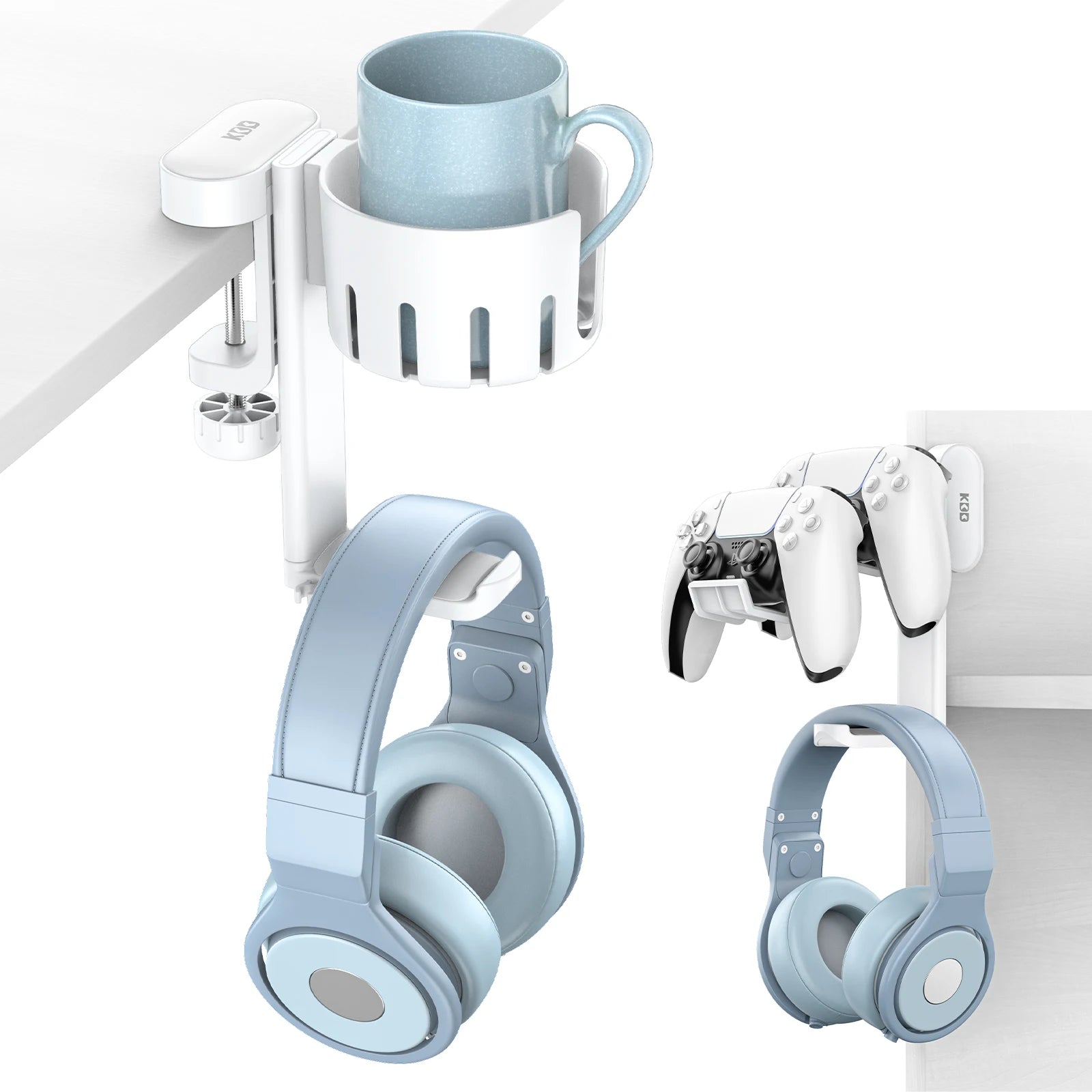 KDD 2-in-1 Headphone Stand – Space-Saving Desk Organizer!