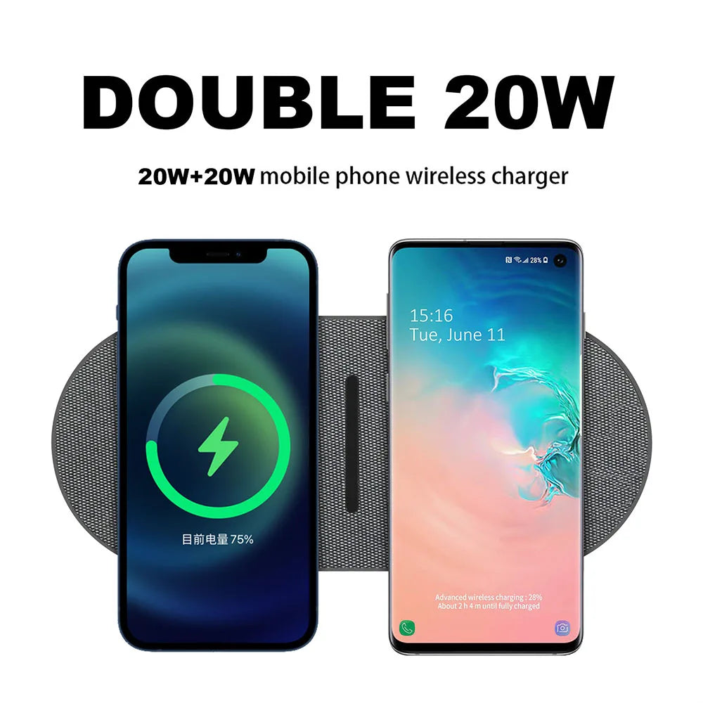 Dual Wireless Charging Dock – Power Up Effortlessly!
