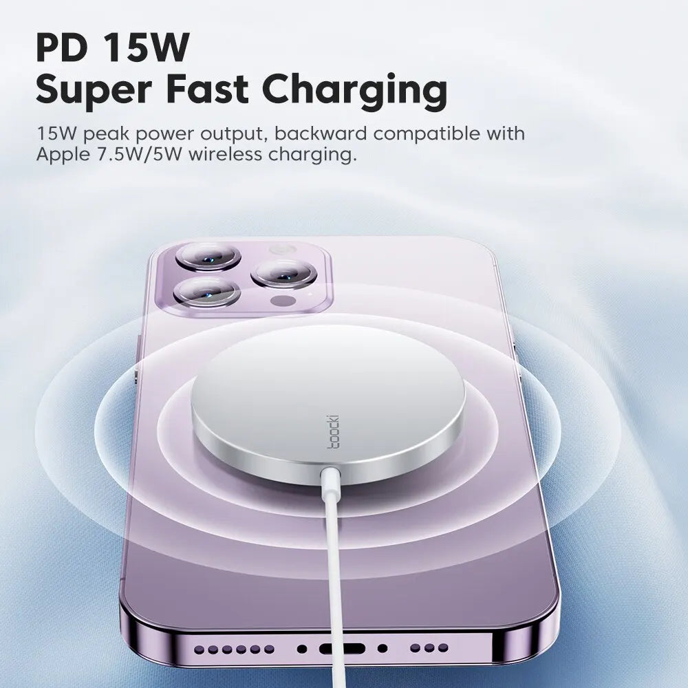 Toocki 15W Magnetic Charger – Snap, Charge, and Go!