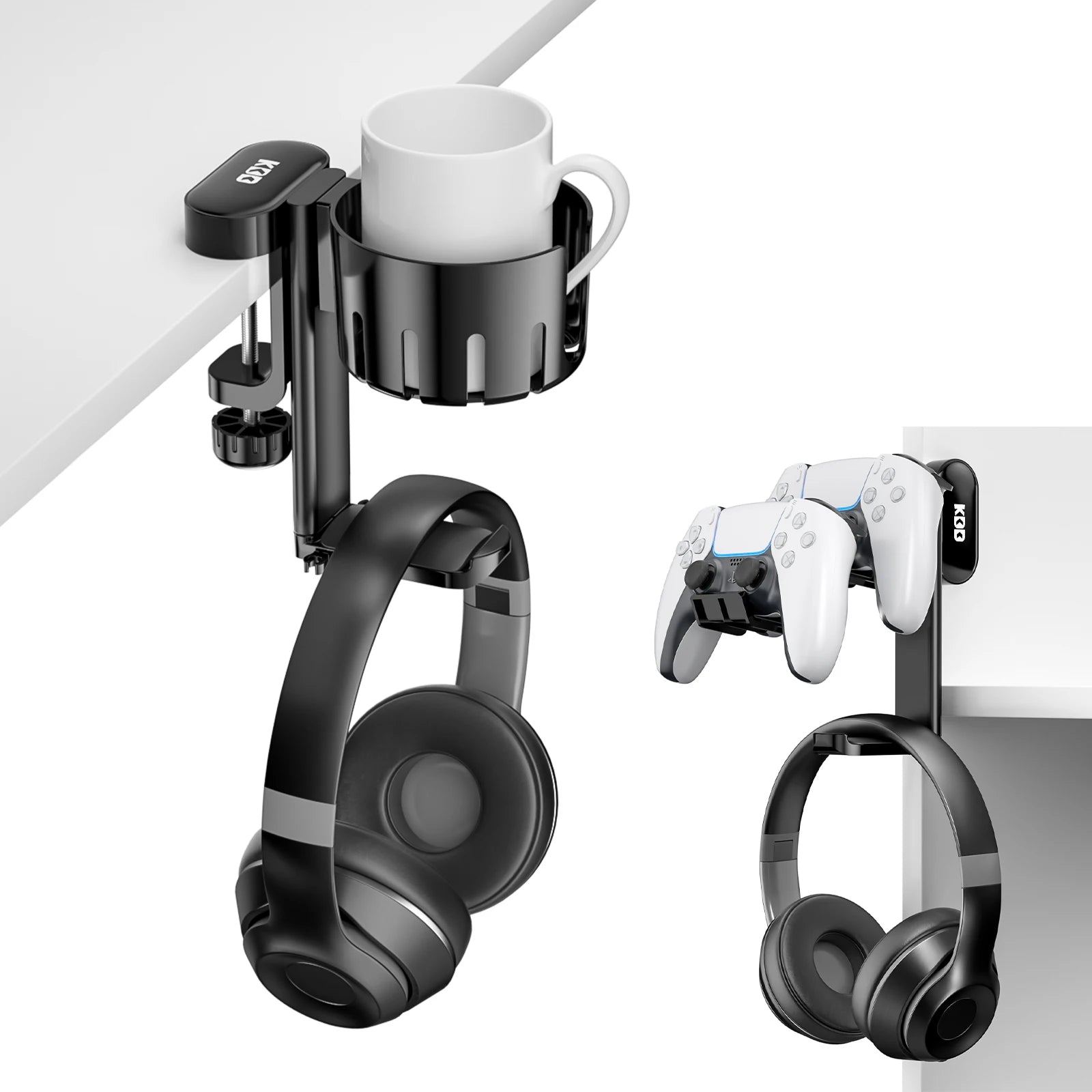KDD 2-in-1 Headphone Stand – Space-Saving Desk Organizer!
