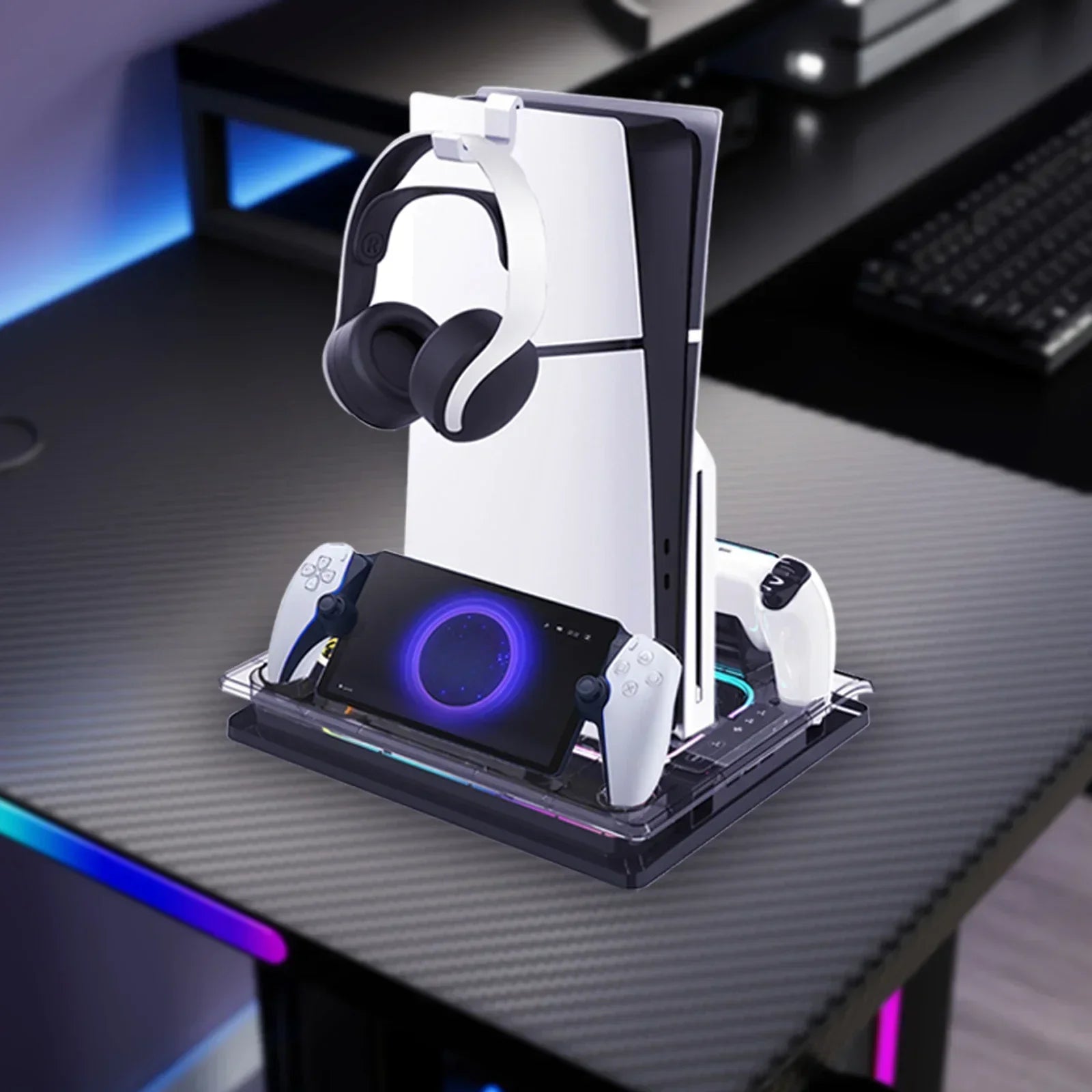 GAMINJA P53 RGB Base – Cool, Charge, and Organize PS5 Setup!