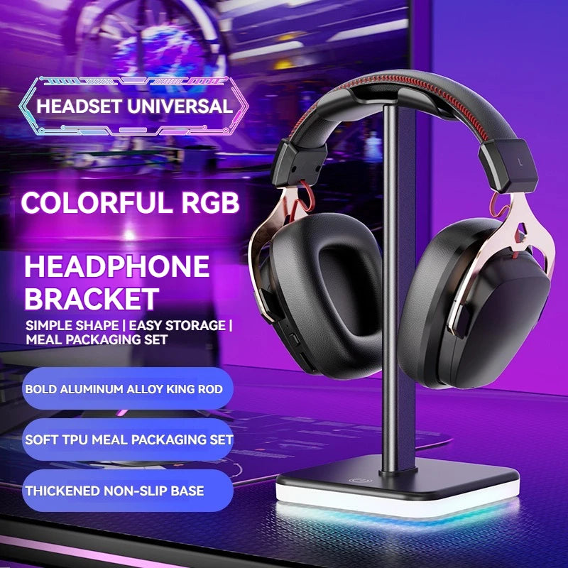 Headphone Stand with RGB Lighting - Adjustable Color Control for Full Gaming Experience