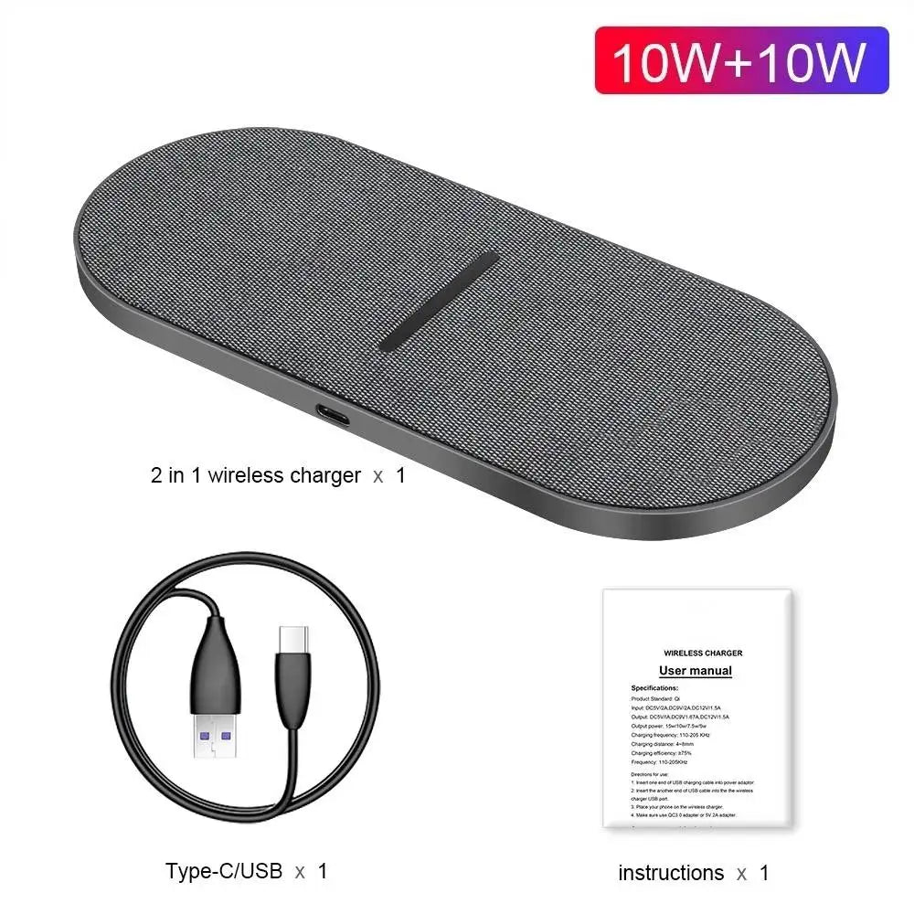 Dual Wireless Charging Dock – Power Up Effortlessly!