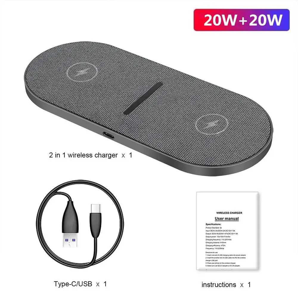 Dual Wireless Charging Dock – Power Up Effortlessly!