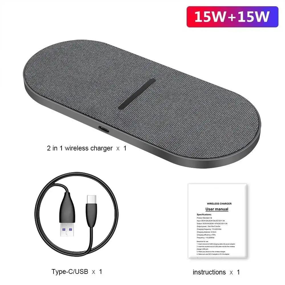 Dual Wireless Charging Dock – Power Up Effortlessly!