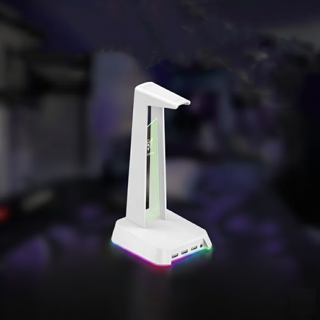 RGB Headphone Stand with USB Hub – Light Up Your Setup