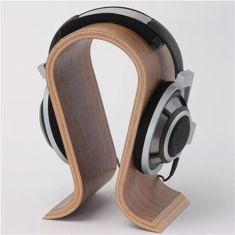 Modern Wooden Headphone Holder for Desks & Gaming Setups