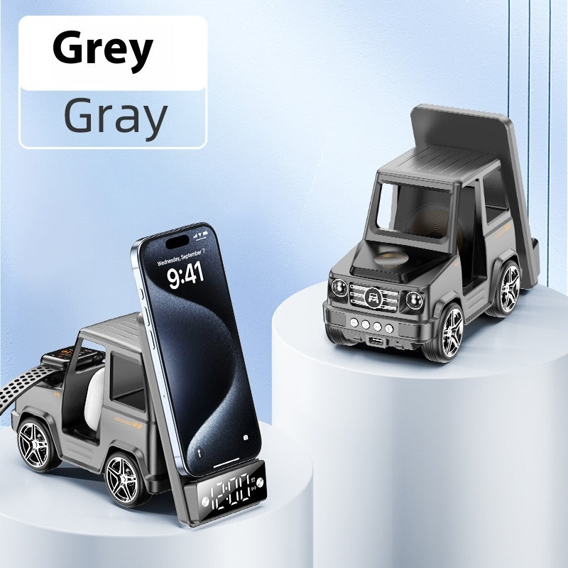 3-in-1 Car-Style Wireless Charger for Phone, Watch & Earbuds
