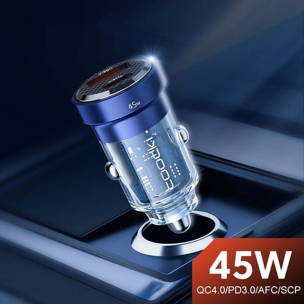 Sleek Transparent Car Charger for a Stylish Drive