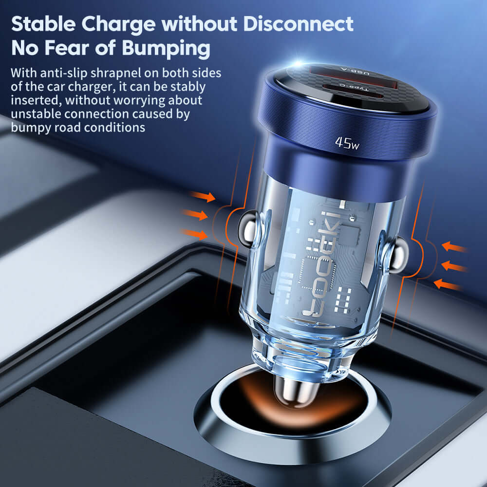 Sleek Transparent Car Charger for a Stylish Drive