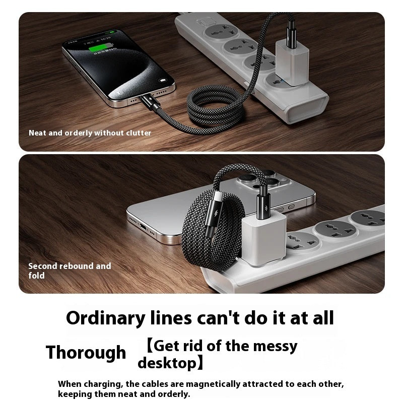 Magnetic Fast Charging Cable for iPhone & Type-C Devices