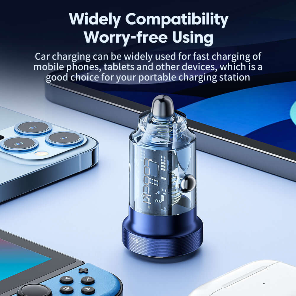Sleek Transparent Car Charger for a Stylish Drive